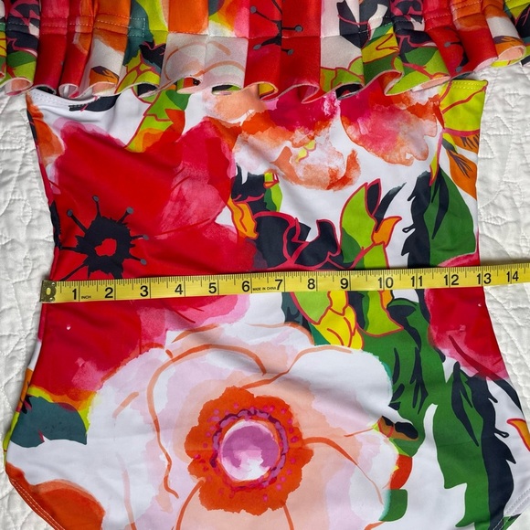Imekis One Piece Swimsuit Tropical Floral Print Women’s Size M Pool Party - Picture 7 of 11